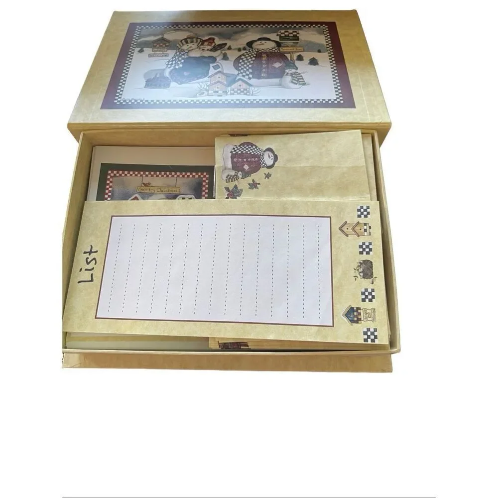 Seasons Holiday Greeting Cards Notepads Envelopes Set With Keepsake Box